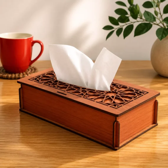 Wooden Tissue Box Holder – Elegant Smooth-Finish Tissue Cover