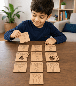 Educational Toy sWooden Number Learning Puzzle Set for Kids 1-10