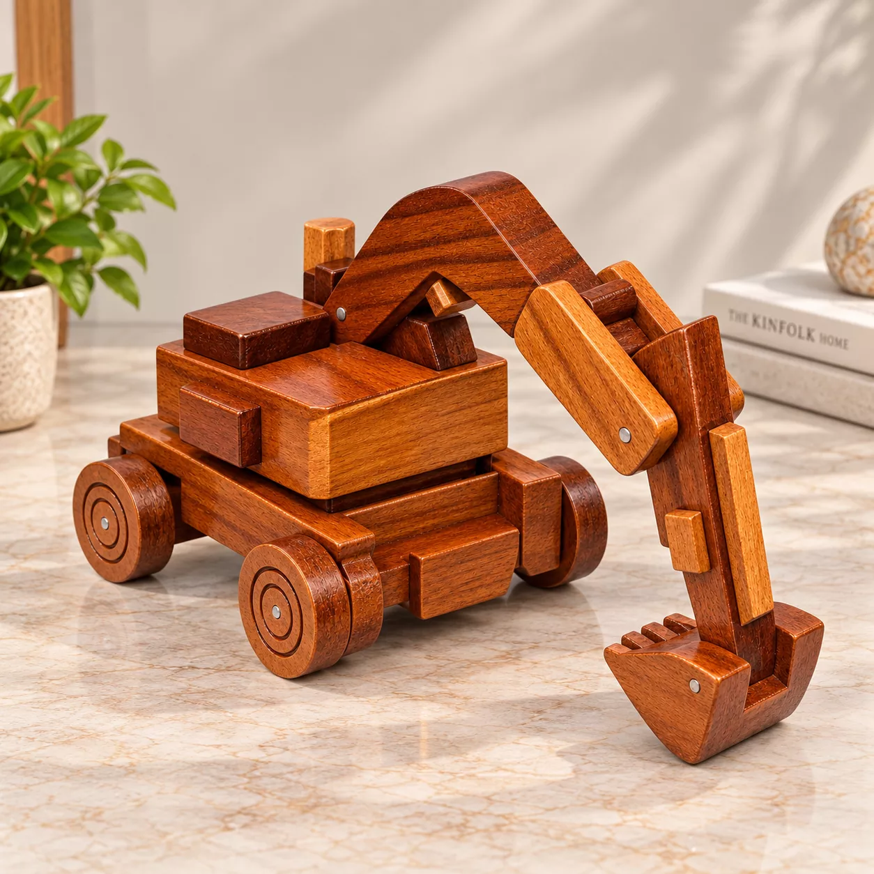 Timber Treadle: The Wooden Walking Machine Mechanical Sculpture
